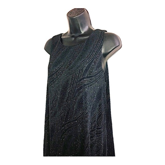 Nine West Beautiful black‎ sequin slinky sleeveless swing tent dress size 10 new - Picture 12 of 16